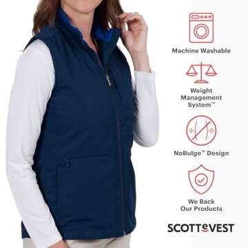 SCOTTeVEST Best Travel Vest for Women - 24 Hidden Pockets - Water Repellent for Travel & More (Black/Carbon, M3)