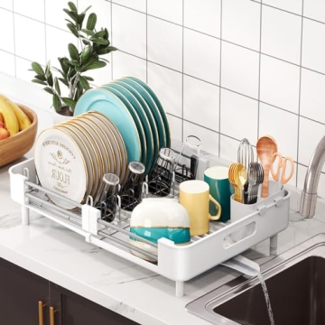 Expandable Dish Drying Rack for Kitchen Counter
