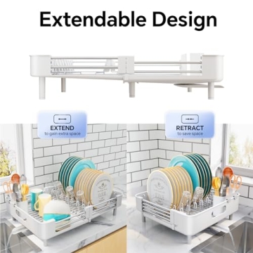 Expandable Dish Drying Rack for Kitchen Counter