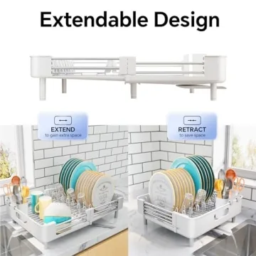 Expandable Dish Drying Rack for Kitchen Counter