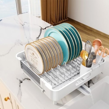 Expandable Dish Drying Rack for Kitchen Counter
