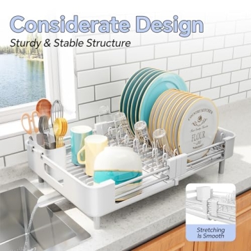 Expandable Dish Drying Rack for Kitchen Counter