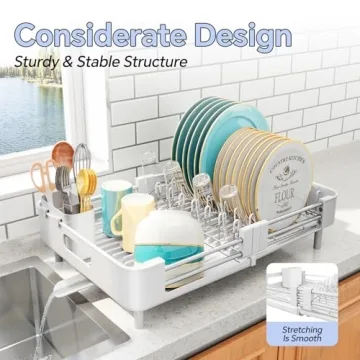 Expandable Dish Drying Rack for Kitchen Counter