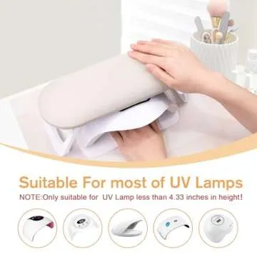 Subay Nail Arm Rest, Foldable PU Leather Nail Hand Rest for Acrylic Nails Cushion Hand Holder, Nail Hand Pillow Nail Art Accessories Tool for Nails Tech Manicure Pedicure Salon Home Use - Light Gray