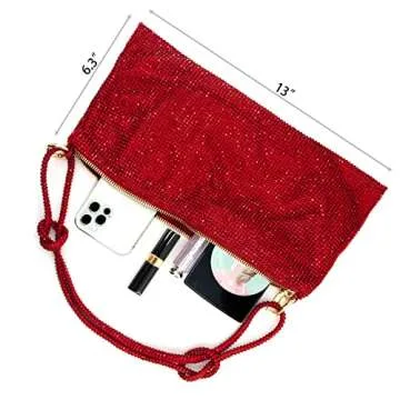 Sparkly Black Rhinestone Purse for Women - Perfect for Parties