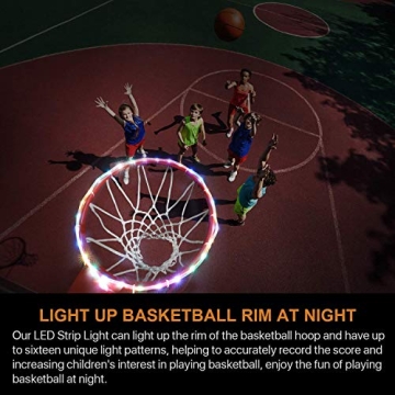 Waybelive LED Basketball Hoop Lights for Night Games