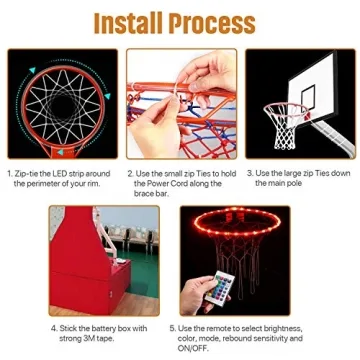 Waybelive LED Basketball Hoop Lights for Night Games