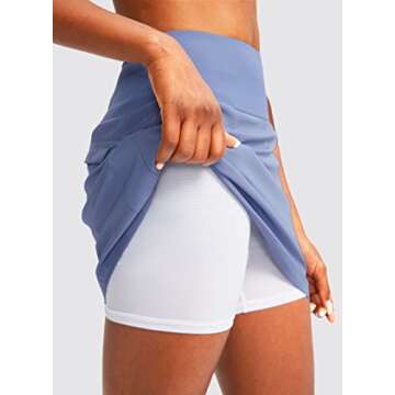 G Gradual Golf Skorts Skirts for Women with 5 Pockets Women's High Waisted Lightweight Athletic Skirt for Tennis Running (Blue Ashes, X-Small)