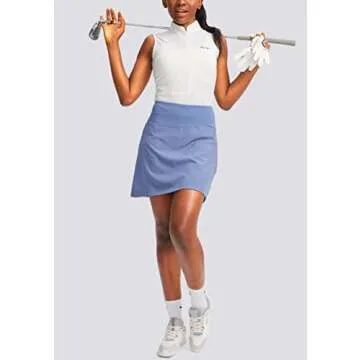 G Gradual Golf Skorts Skirts for Women with 5 Pockets Women's High Waisted Lightweight Athletic Skirt for Tennis Running (Blue Ashes, X-Small)