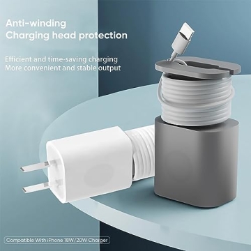Silicone Charger Protector & Cord Wrap for iPhone 18W/20W