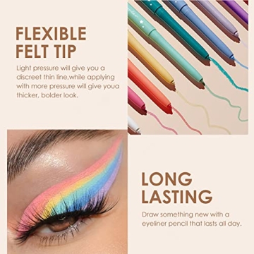 BestLand Vibrant 12 Colors Eyeliner Set for Eyeliner Lovers