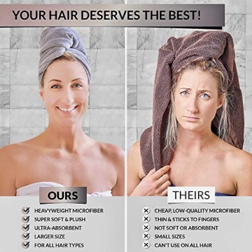 Luxe Beauty Microfiber Hair Towel Wrap for All Hair Types
