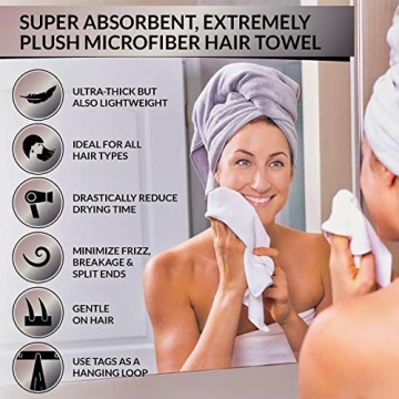 Luxe Beauty Microfiber Hair Towel Wrap for All Hair Types