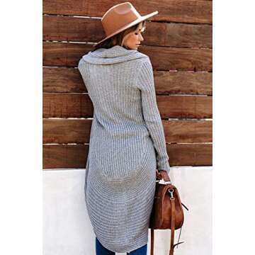 Jayscreate Women's Chunky Knit Cardigan Sweaters Two Ways to Wear Lightweight 2023 Open Front Long S...