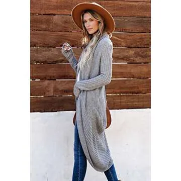 Jayscreate Women's Chunky Knit Cardigan Sweaters Two Ways to Wear Lightweight 2023 Open Front Long Sleeve Cardigan