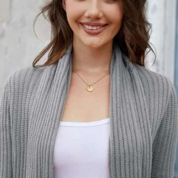 Jayscreate Women's Chunky Knit Cardigan Sweaters Two Ways to Wear Lightweight 2023 Open Front Long Sleeve Cardigan