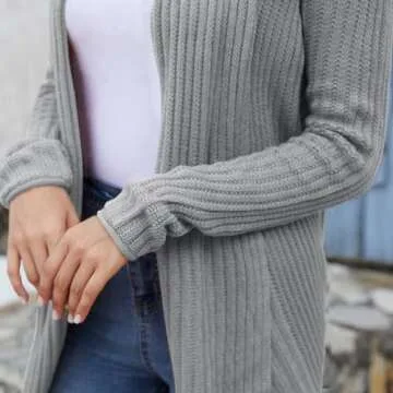 Jayscreate Women's Chunky Knit Cardigan Sweaters Two Ways to Wear Lightweight 2023 Open Front Long Sleeve Cardigan