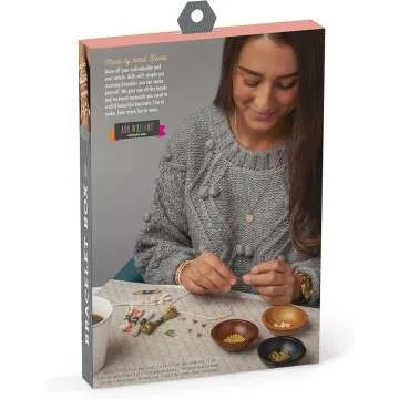 Gold Friendship Bracelet Kit for Creative Crafting