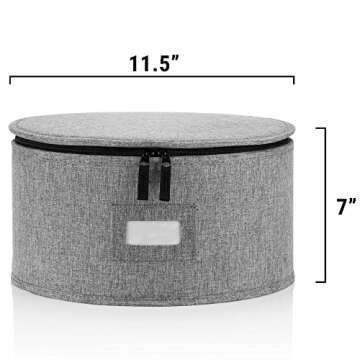 Durable China Storage Container for Dinner Plates - 12 Felt Separators, Stackable and Hard Shell