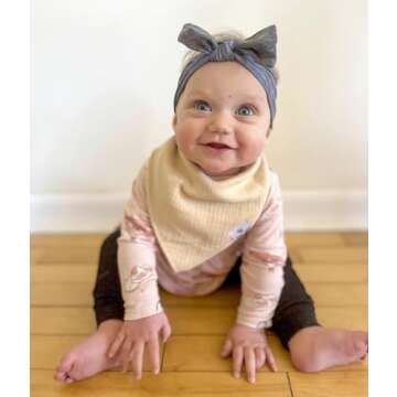 DiaperSquad's 10-Pack 100% Muslin Cotton Baby Bibs for Drooling and Teething, Bibs for Boys, Baby Girl - Solid Cotton Baby Drool Bibs (Neutral - 100% Muslin)