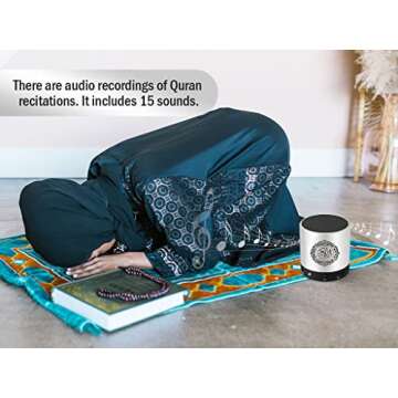 Hitopin Digital Quran Speaker FM Radio Silver Color with Remote Control Over 18Reciters and15 Translations Available Quality Qur'an Player Arabic English French, Urdu etc Mp3