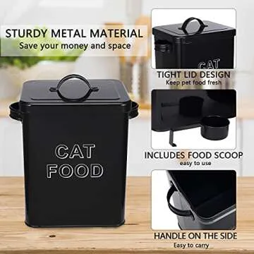 Chic Cat Food Storage Container with Seal and Scoop
