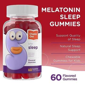 Zahler - Chapter One Sleep Melatonin Gummies for Kids & Adults (60 Flavored Gummies) - 2.5 mg Melato...