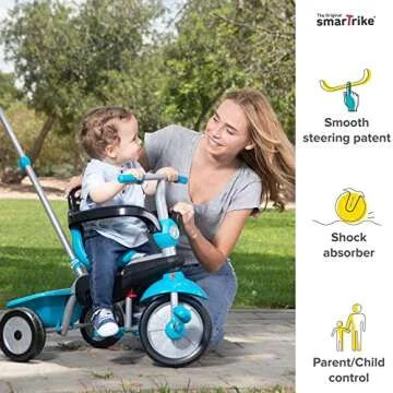 smarTrike Breeze Toddler Tricycle for 1,2,3 Year Olds - 3 in 1 Multi-Stage Trike, Blue