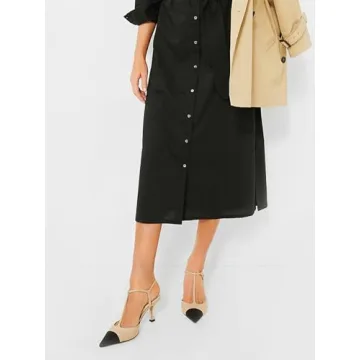 Coutgo Womens Kitten Heels Slingback Pumps Closed Pointed Toe Two Tone Ankle T Strap Office Dress Shoes, Khaki, Size 8