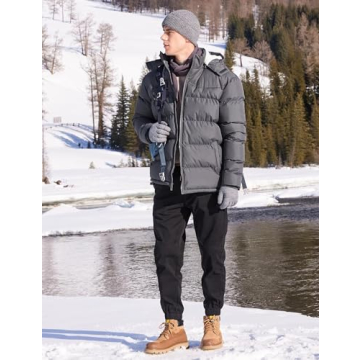 BEST SOUTH Men's Hooded Winter Puffer Jacket for Cold Weather