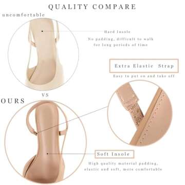 Tarkwa Slingback Heels - Stylish Low Chunky Pumps