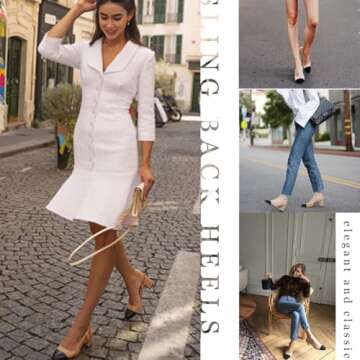 Tarkwa Slingback Heels - Stylish Low Chunky Pumps