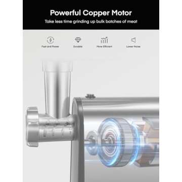 Electric Meat Grinder, 2600W Max Meat Grinders for Home Use, HOUSNAT 3 in 1 Heavy Duty Meat Mincer w...