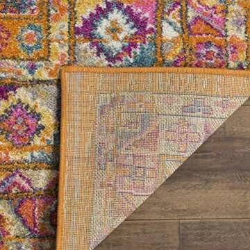 SAFAVIEH Madison Collection Accent Rug - 4' x 6', Orange & Fuchsia, Boho Chic Medallion Design, Non-Shedding & Easy Care, Ideal for High Traffic Areas in Entryway, Living Room, Bedroom (MAD133D)