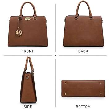 Dasein Women Vegan Leather Handbag Satchel Tote with Clutch