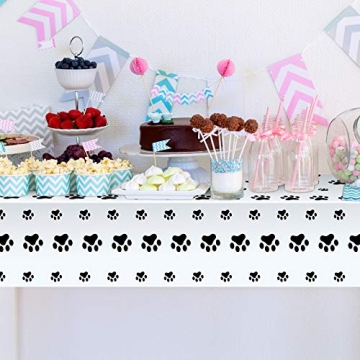 Paw Print Tablecloths for Dog Birthday Party