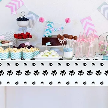 Paw Print Tablecloths for Dog Birthday Party