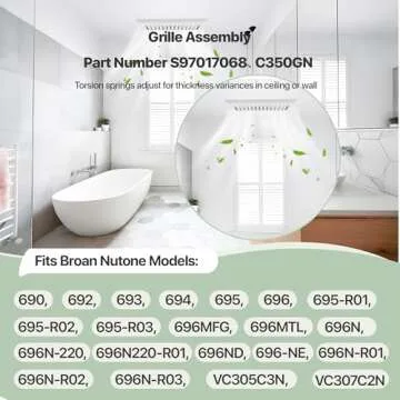 C350GN Grille Cover for Broan-NuTone Bath Fan