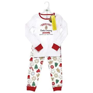 Touched by Nature Boys Kids, Toddler And Baby Organic Cotton Tight-Fit Pajama Set, Christmas Cookies...
