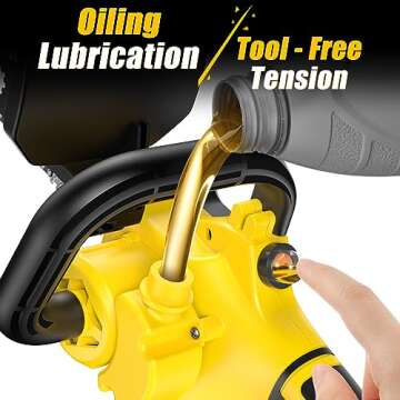 Mini Chainsaw 8 Inch with 2x21V 3.0Ah Battery, Electric Cordless Compact Battery Powered Brushless Chain saw, Powerful Protable Handheld with Auto Oiling, Easy to Use for Tree Triming,Wood Cutting