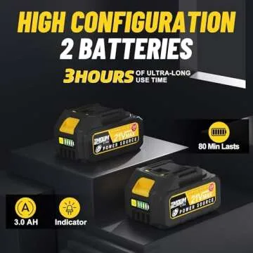 Mini Chainsaw 8 Inch with 2x21V 3.0Ah Battery, Electric Cordless Compact Battery Powered Brushless Chain saw, Powerful Protable Handheld with Auto Oiling, Easy to Use for Tree Triming,Wood Cutting