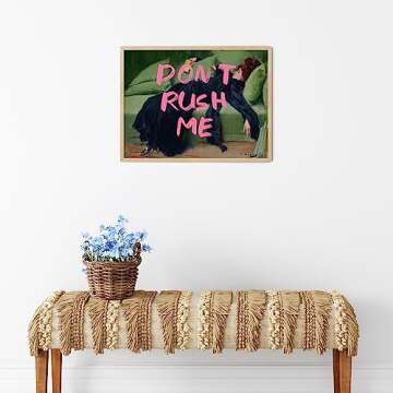 TwoDays Maximalist Wall Decor, Eclectic Aesthetic Large Wall Art Print, Don't Rush Me Altered Art Portrait, Antique Victorian Gallery Poster, Vintage Girly Painting for Bedroom (12" x 16", UNFRAMED)