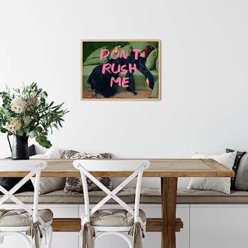 TwoDays Maximalist Wall Decor, Eclectic Aesthetic Large Wall Art Print, Don't Rush Me Altered Art Portrait, Antique Victorian Gallery Poster, Vintage Girly Painting for Bedroom (12" x 16", UNFRAMED)