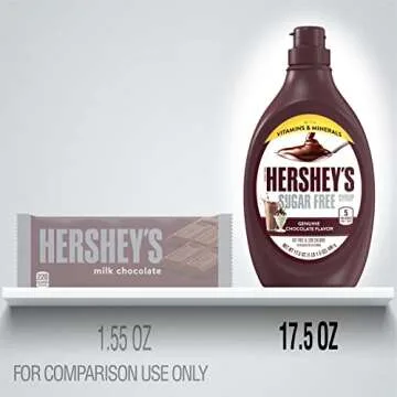 HERSHEY'S Zero Sugar Chocolate Syrup Bottles, 17.5 oz (6 Count)