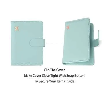 Melsbrinna Passport Holder Covers Case, Waterproof Rfid Blocking Travel Wallet Passport Holder with Pen Holder, Cute Passport Book for Women/Men (Aqua green)