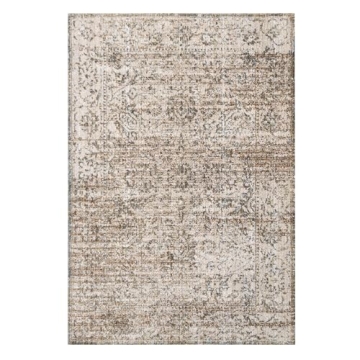 Simply Southern Cottage Virtue Rug - 7'10" x 9'10" Rectangle in Gold, Vintage Style, Distressed Patt...