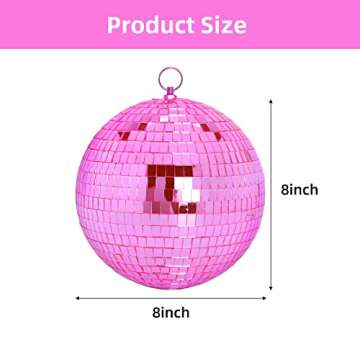 Mirror Ball, 8 inch Reflective Light Dance Disco Balls with Hanging Ring for DJ Club Party,Home Deco...