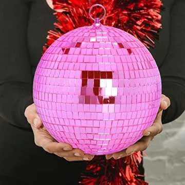 8 Inch Pink Disco Ball for Parties and Home Decor