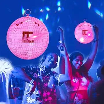 8 Inch Pink Disco Ball for Parties and Home Decor