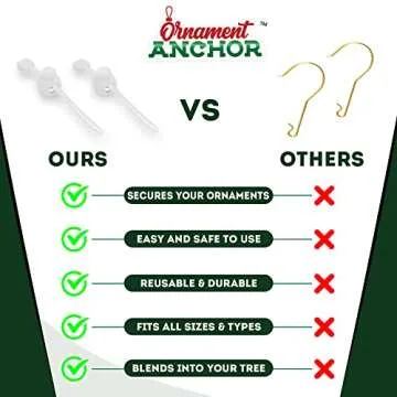 Heavy Duty ORNAMENT ANCHOR Hooks for Christmas Decor